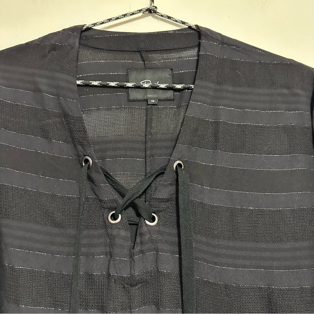 Rails Lily Tel Aviv Stripe Metallic Lace Up Pullo… - image 4